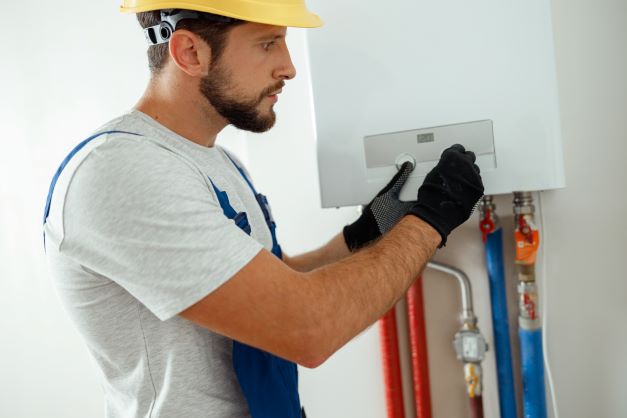 a pic of the best boiler installer around at work